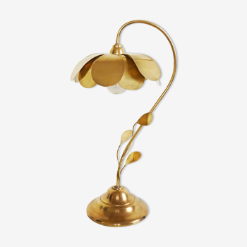 Lampe fleur en laiton vintage