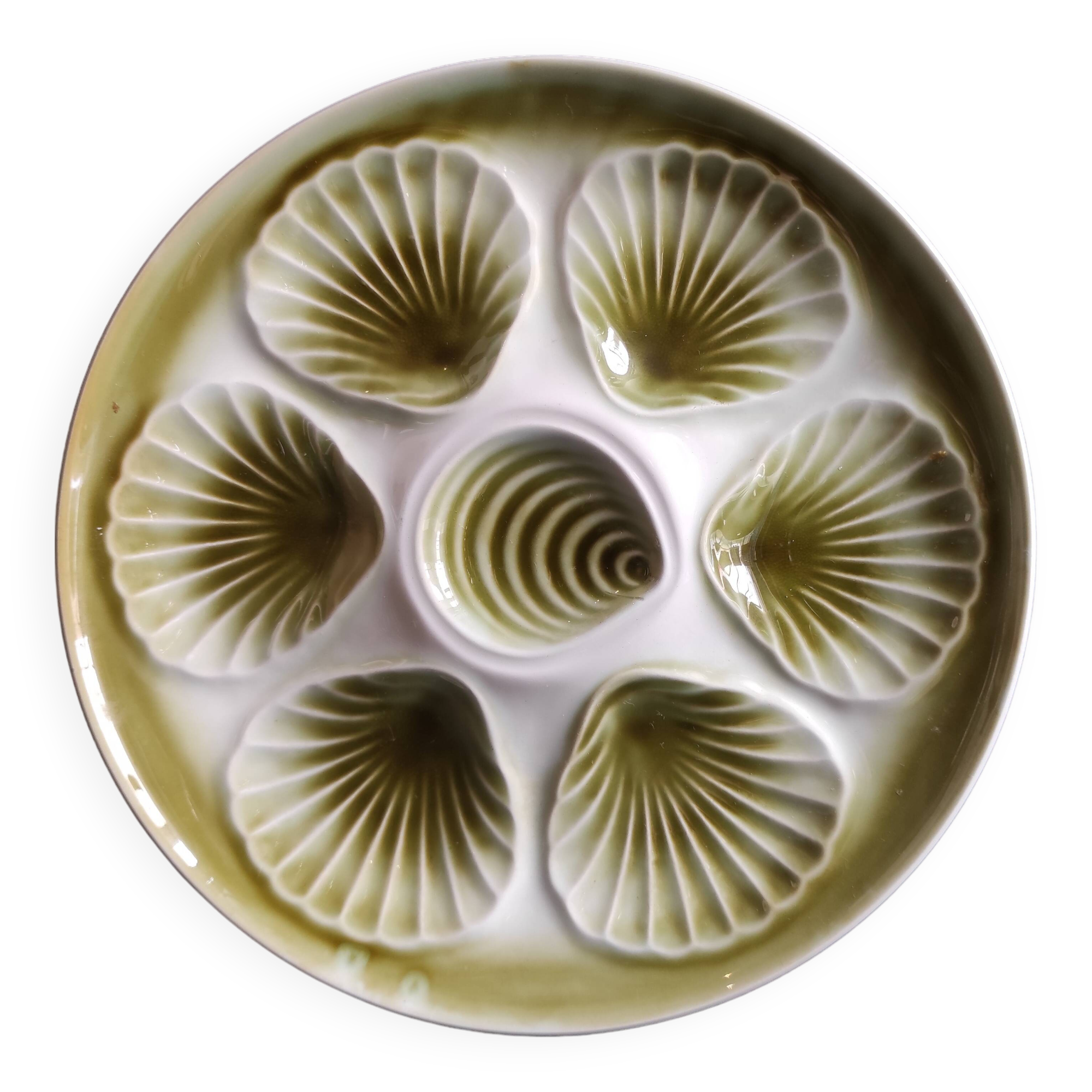 Vintage French oyster plate from Moulin des Loups
