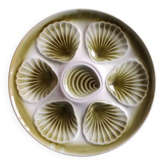 Assiette à huîtres vintage française du Moulin des Loups