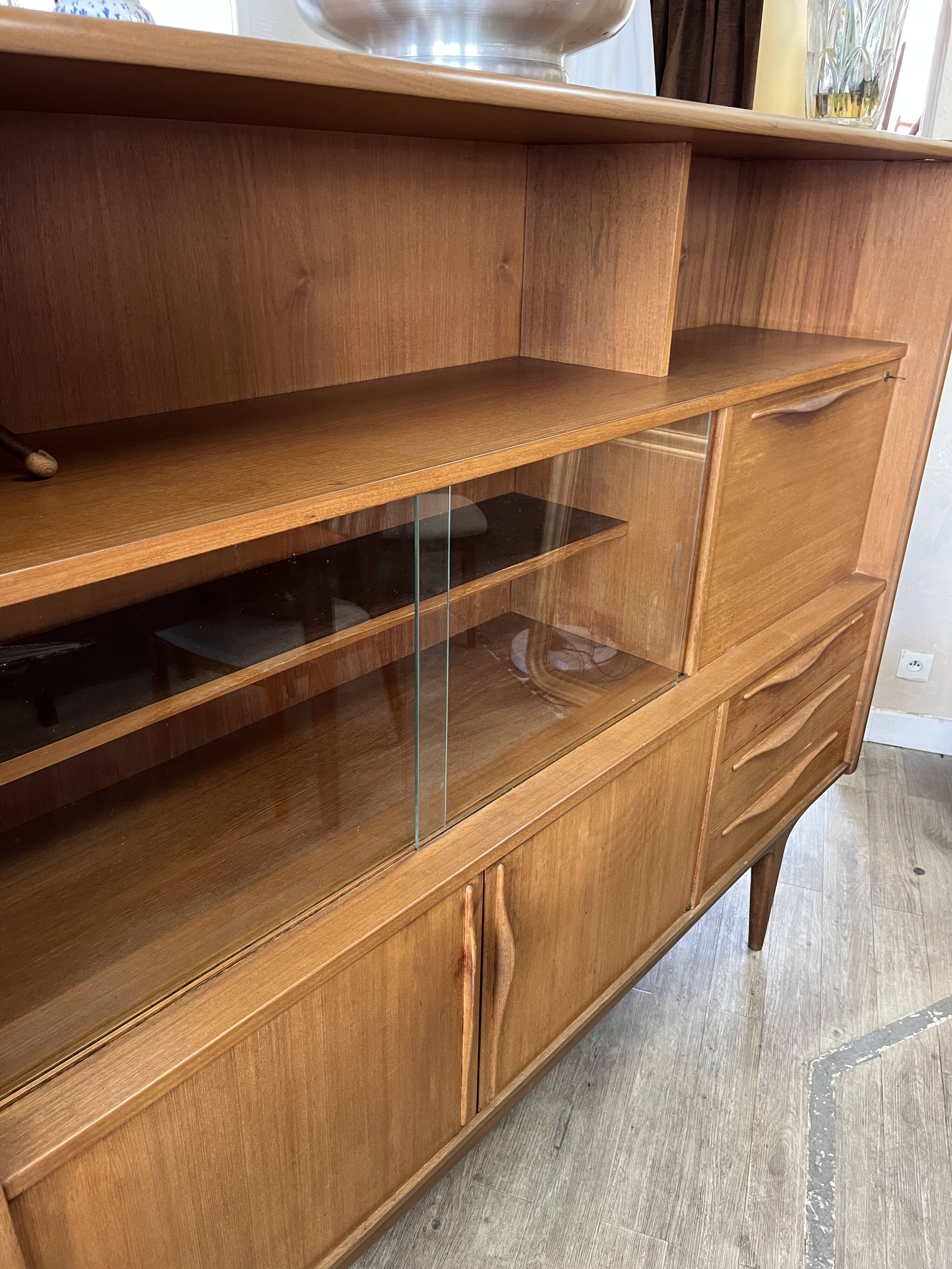 Enfilade haute scandinave en teck 1970