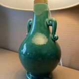 Old green ceramic lamp