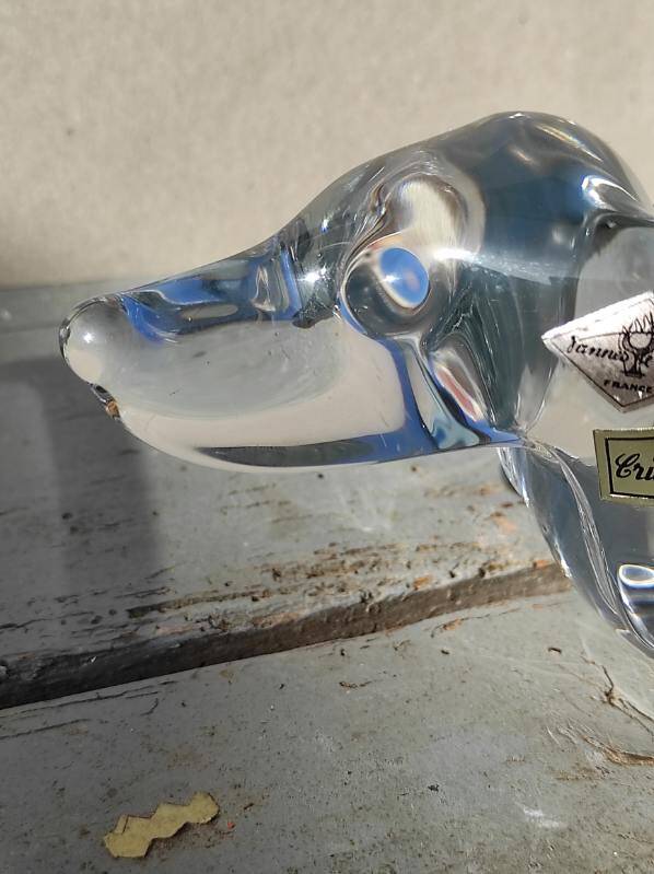 Crystal art dachshund dog tray Vannes Le Chatel