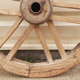 Old teak plow wheel