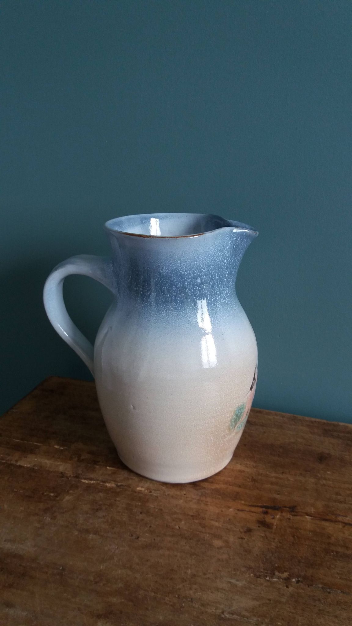 Jug signed by Atch, Chantal and Thierry Robert, Grès du Loir