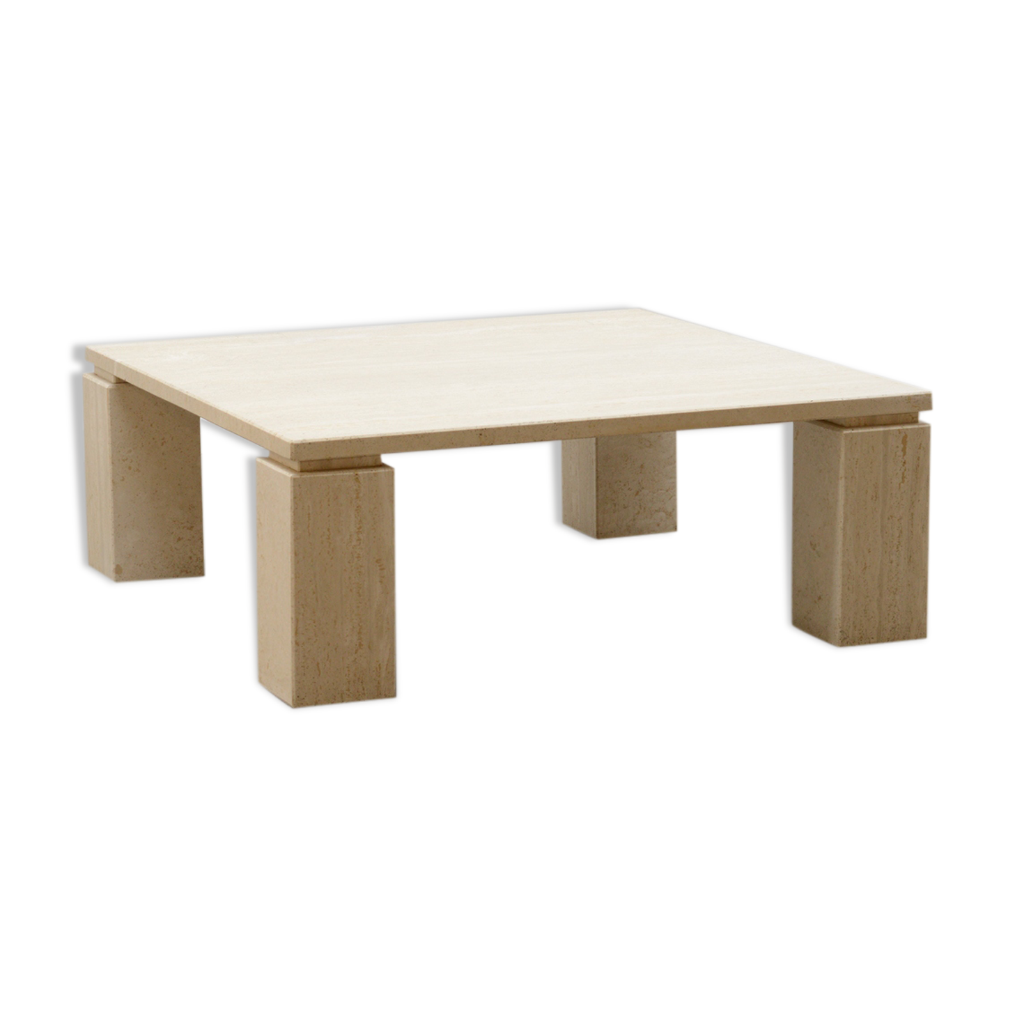 Table basse italienne en travertin des années 70.