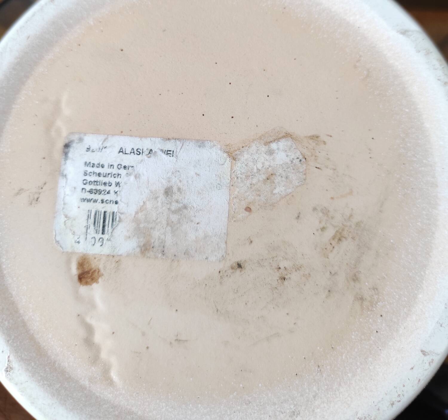 Cache-pot vintage blanc émaillé – Scheurich "Alaska"