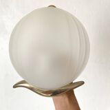 Vintage frosted glass wall lamp from the 80s