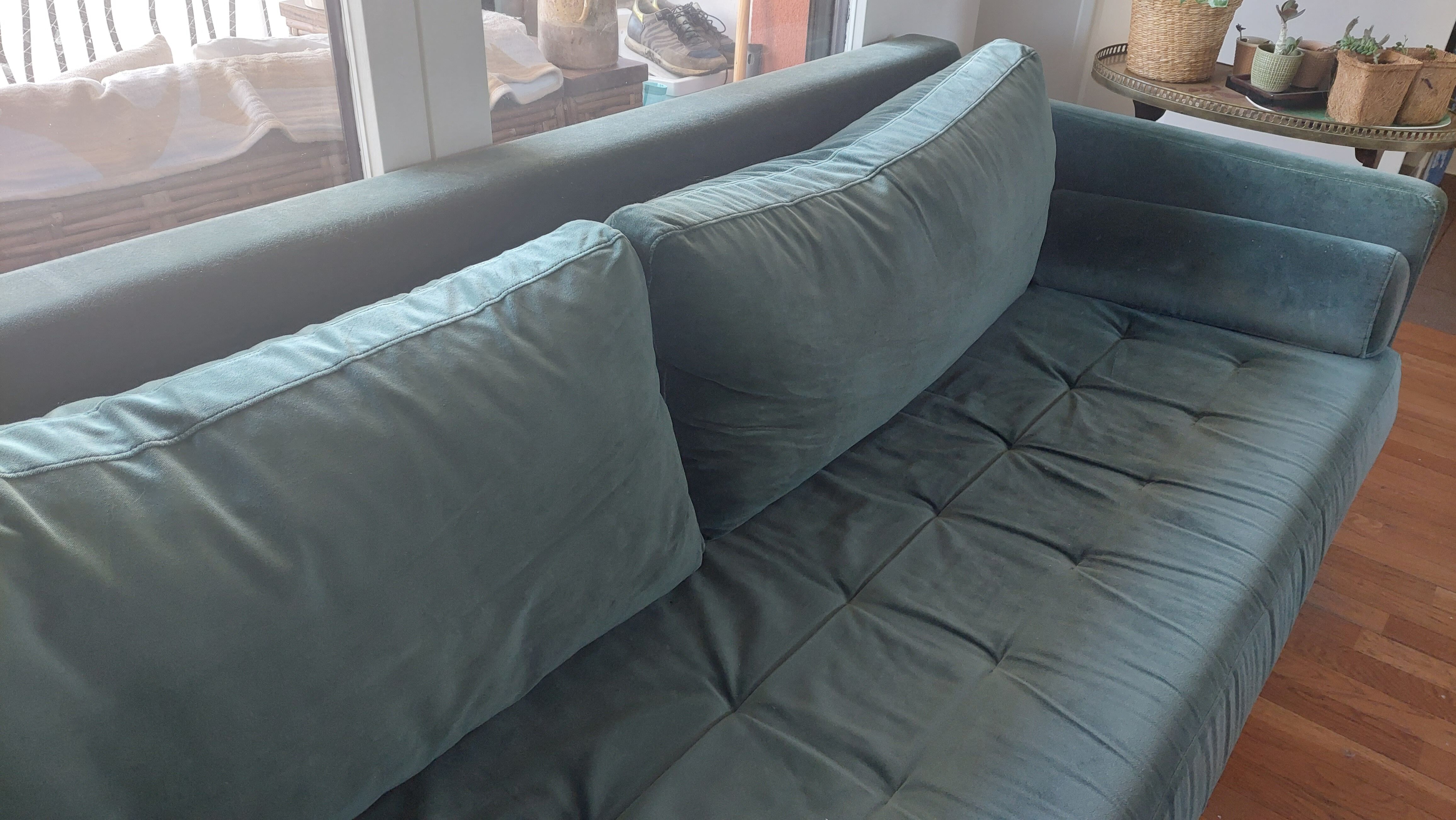 Sofa bed 3 places velvet green