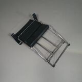 2 leather chrome folding chairs