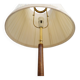 Mid-century floor lamp in brass and polished wood by Böhlmarks, Sweden, 1940s.
