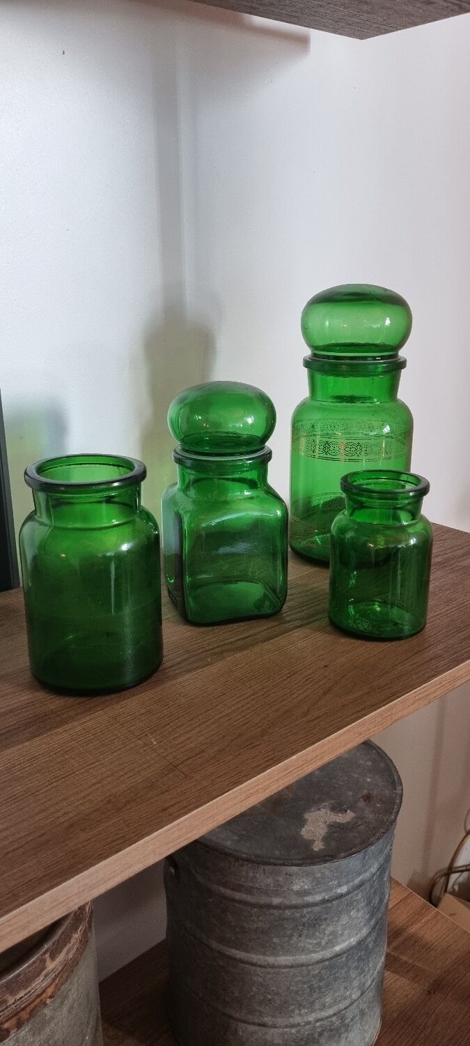 Lots of old pharmacy jars