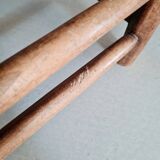 Paire fauteuils en bois et paille
