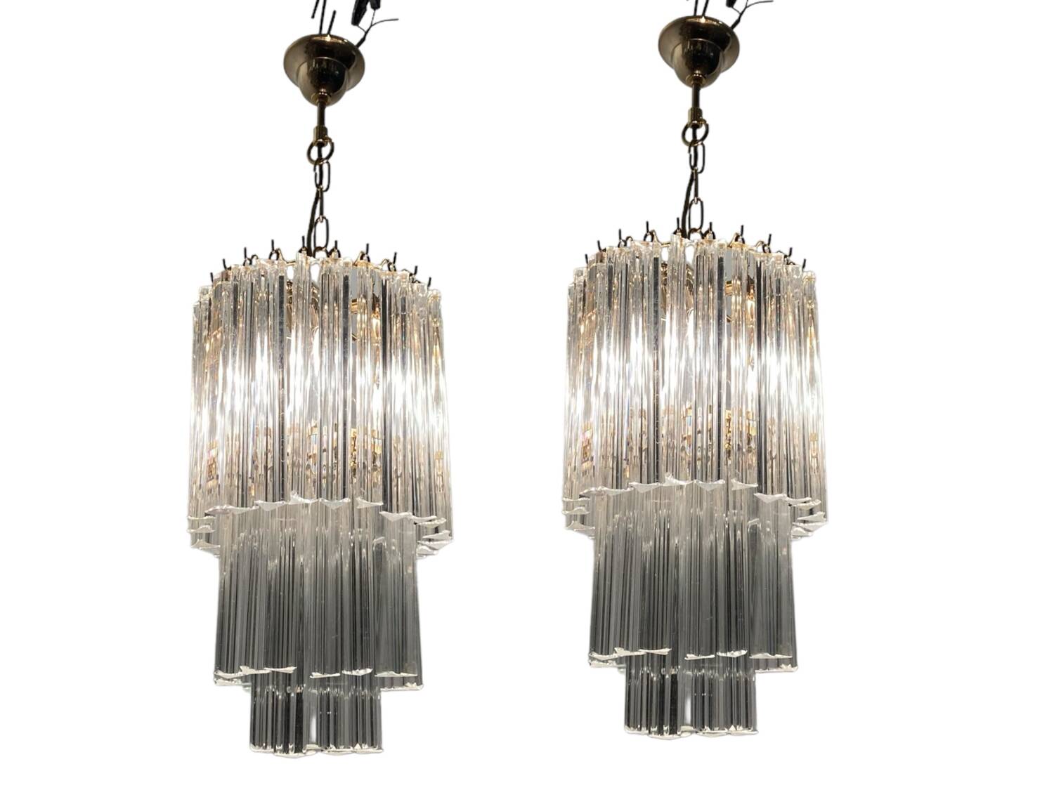 Murano Glass Trilobi Chandeliers Set of 2