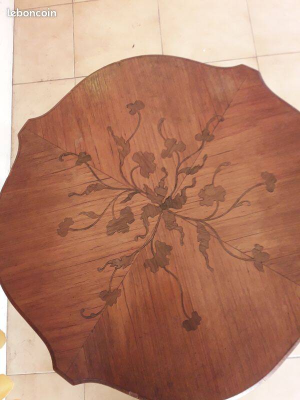 Small round marquetry table
