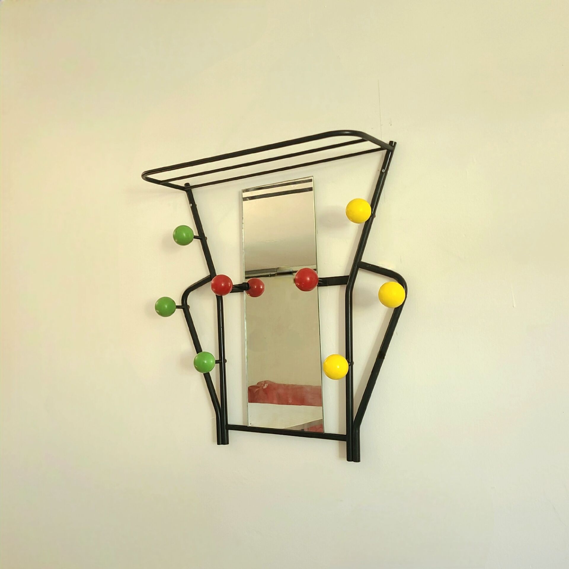 Porte manteaux vintage années 1960 boules miroir design Roger Feraud