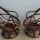 2 chic rattan armchairs in a completely restored style without cushions - Excelle