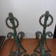 Paire de chenets fer forgé 1950 années 50