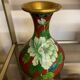 CLOISONNE VASE WITH LOTUS FLOWERS DECOR IN BURGUNDY TONES