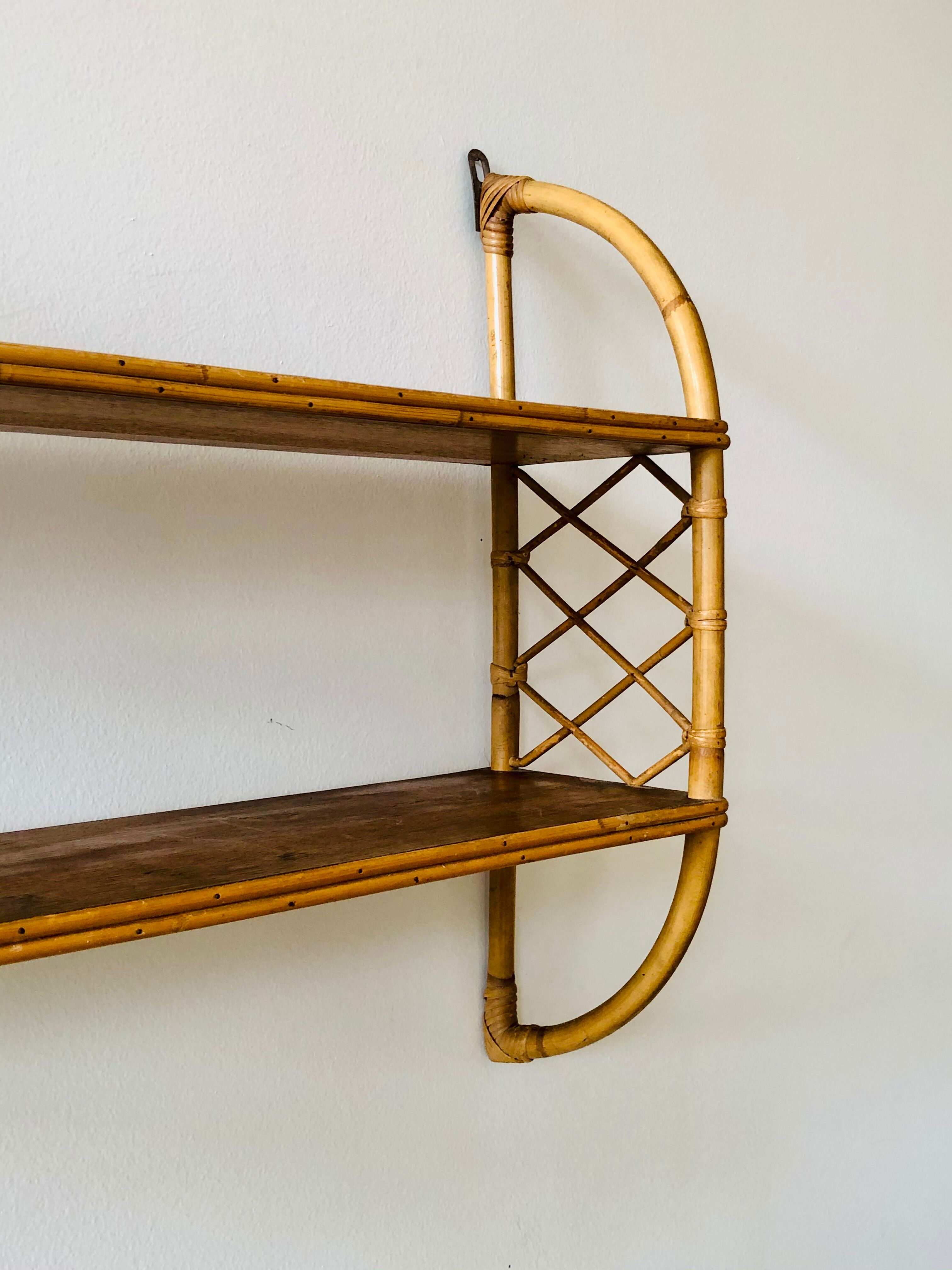 Rattan wall shelf 80x60cm