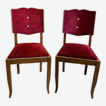 Lot de 2 chaises tapissées 1950/60