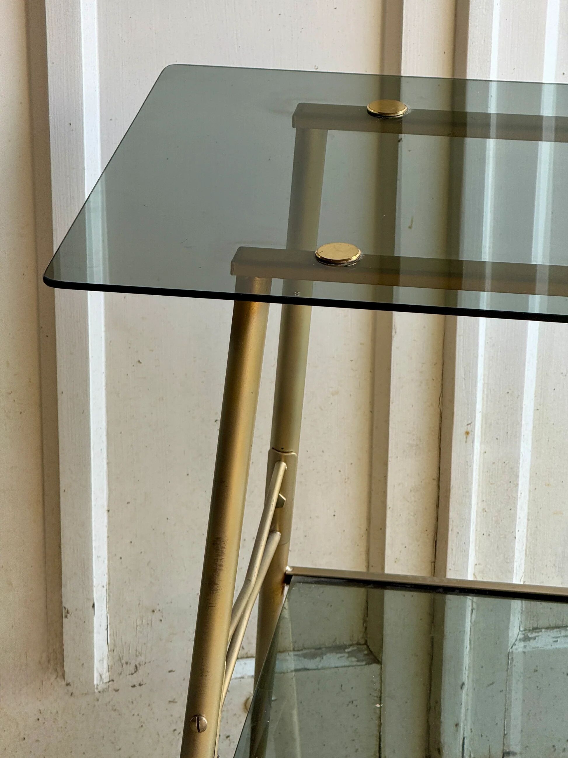 Double tray dessert in smoked glass
