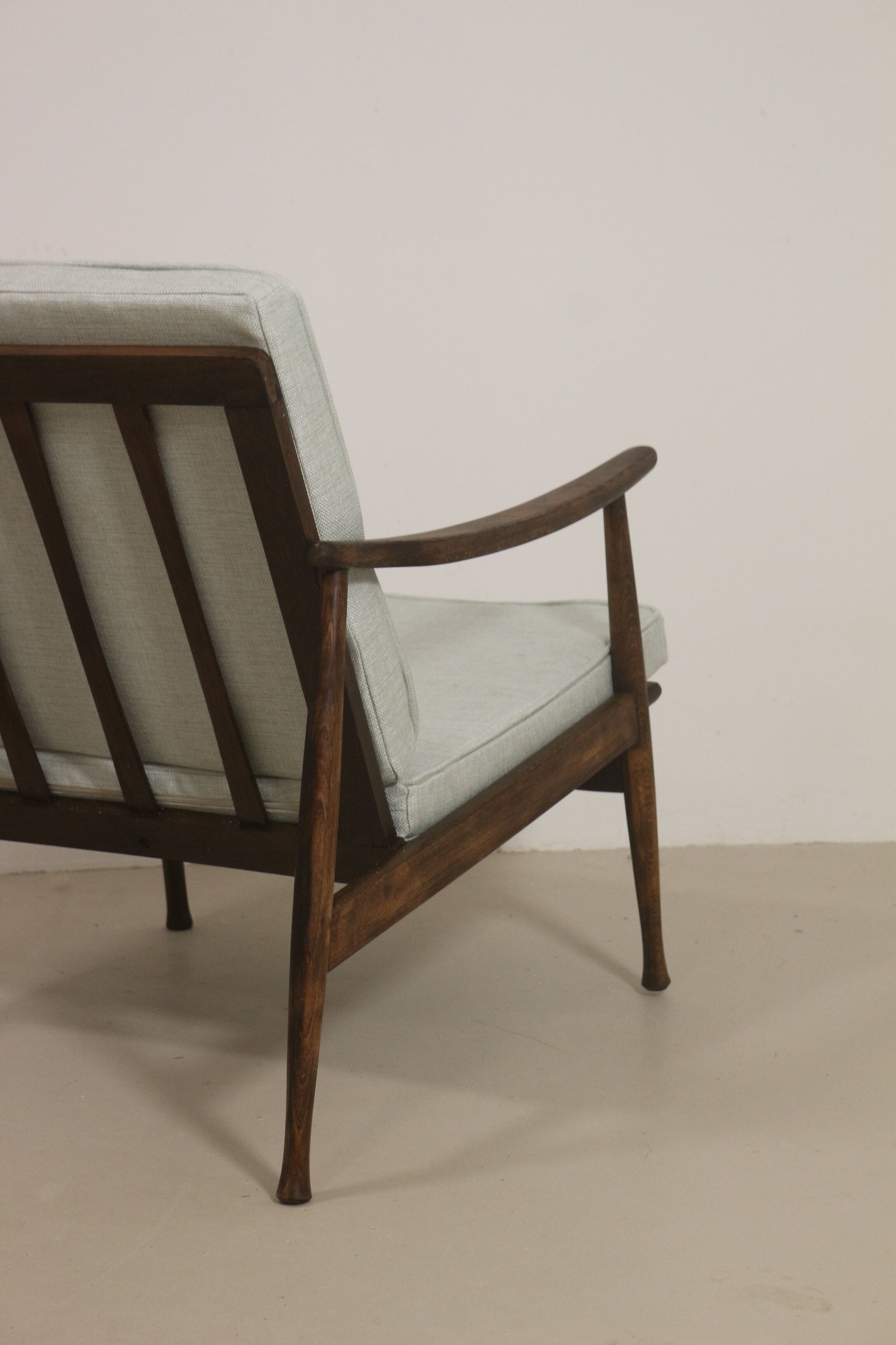 Scandinavian armchair 1960 curved armrests