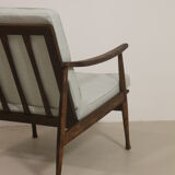 Scandinavian armchair 1960 curved armrests