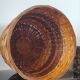 Large vintage wicker and rattan cache pot