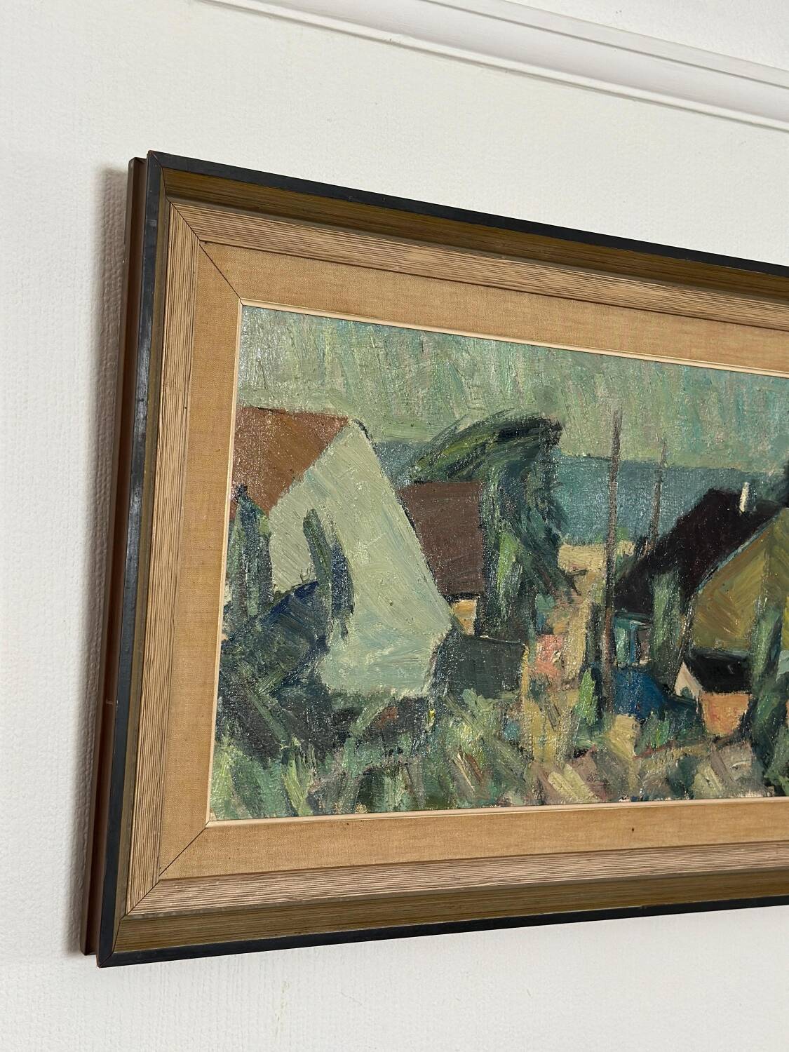 Swedish Oil on Canvas – “Fiskeläge” by Carl Berndtsson