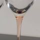 4 Luminarc white wine glasses with pink feet