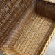 Vintage rattan wicker chest bench