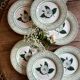 Lot de 8 assiettes plates Camélia - en porcelaine Anglaise