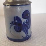 Beer mug with pure pewter lid
