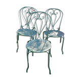 3 wrought iron garden chairs