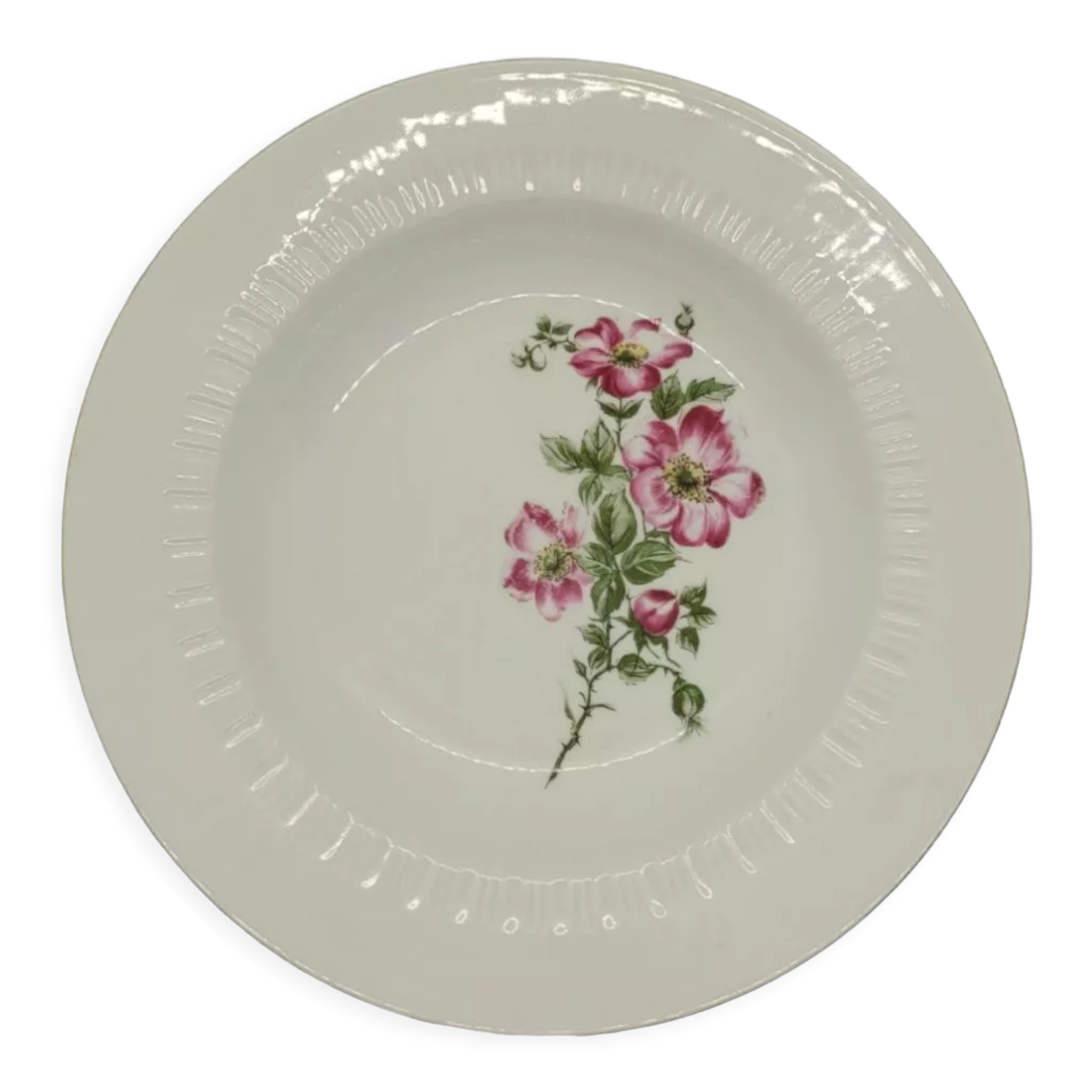 4 vintage Kahla hollow plates pink pattern