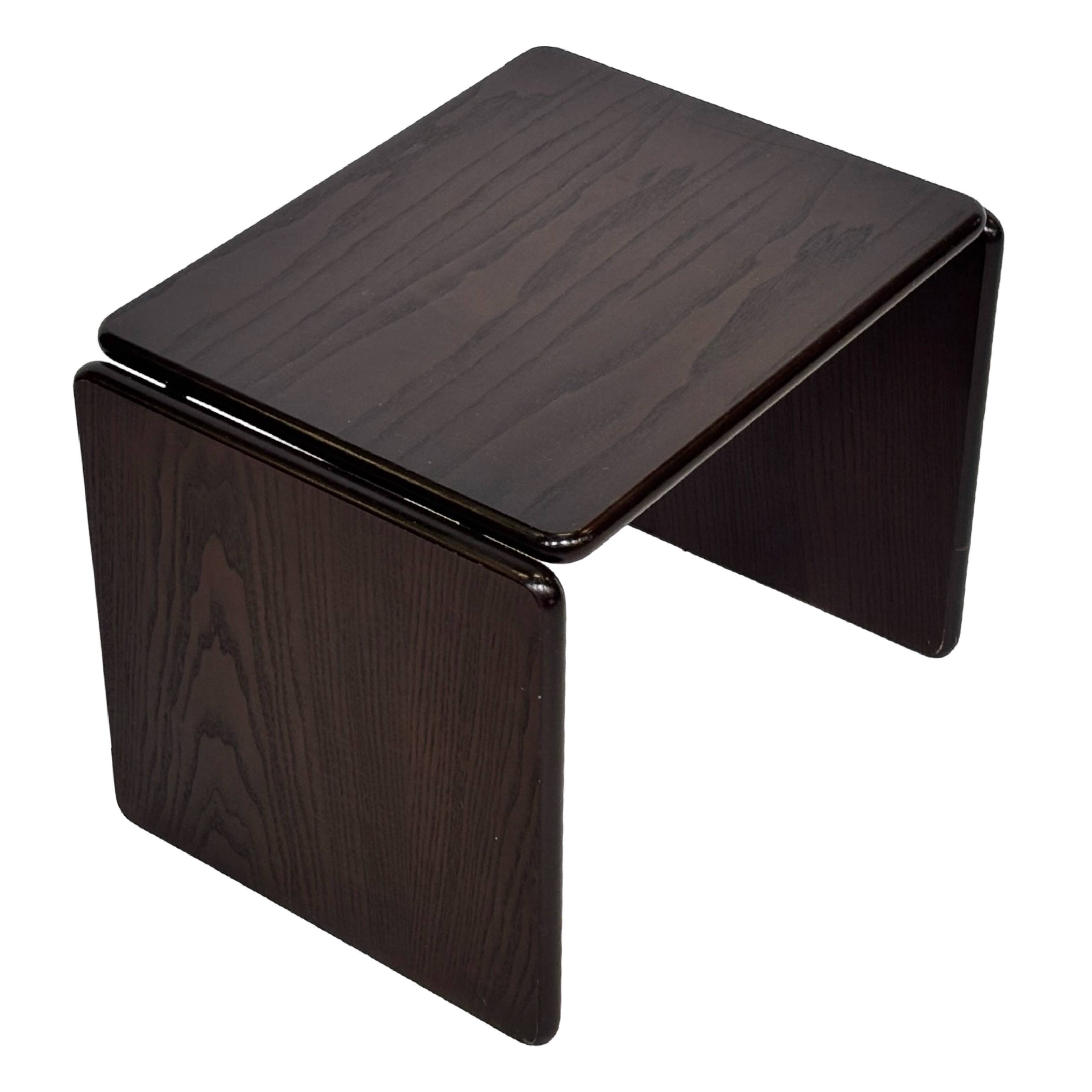 Vintage Italian side table made of ebonized wood 70's design