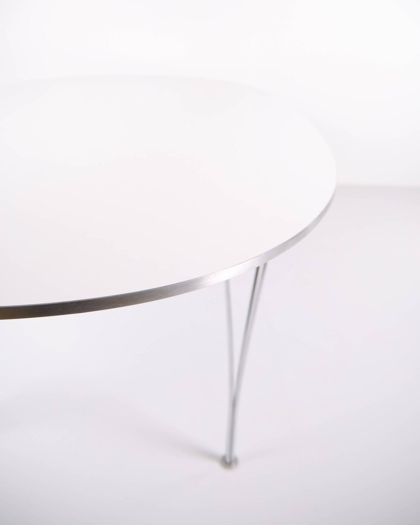 Super Ellipse dining table - Model B614 - white laminate - Piet Hein, Bruno Mathsson & Arne Jacobsen - Fritz Hansen