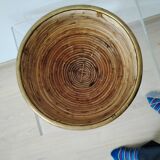 Brass rattan basket, Italy 1950s