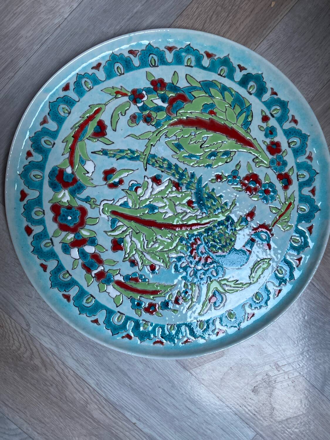 Handcrafted decorative plate in Iznik style 2005