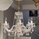 Czech cut crystal chandelier, 6 arms