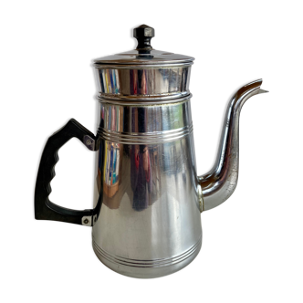 Cafetière inox années 60 marque ALSA (cuivre pur nickel chromé)