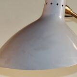 Vintage desk lamp in brass and gray lacquered metal, 1950s