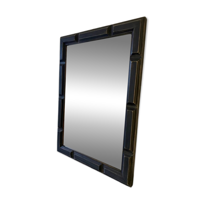 Miroir rectangulaire noir patiné en bois