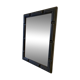 Patinated black rectangular wooden mirror