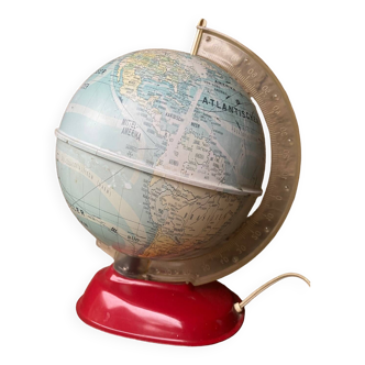 Globe terrestre lumineux ms west germany vers 1950