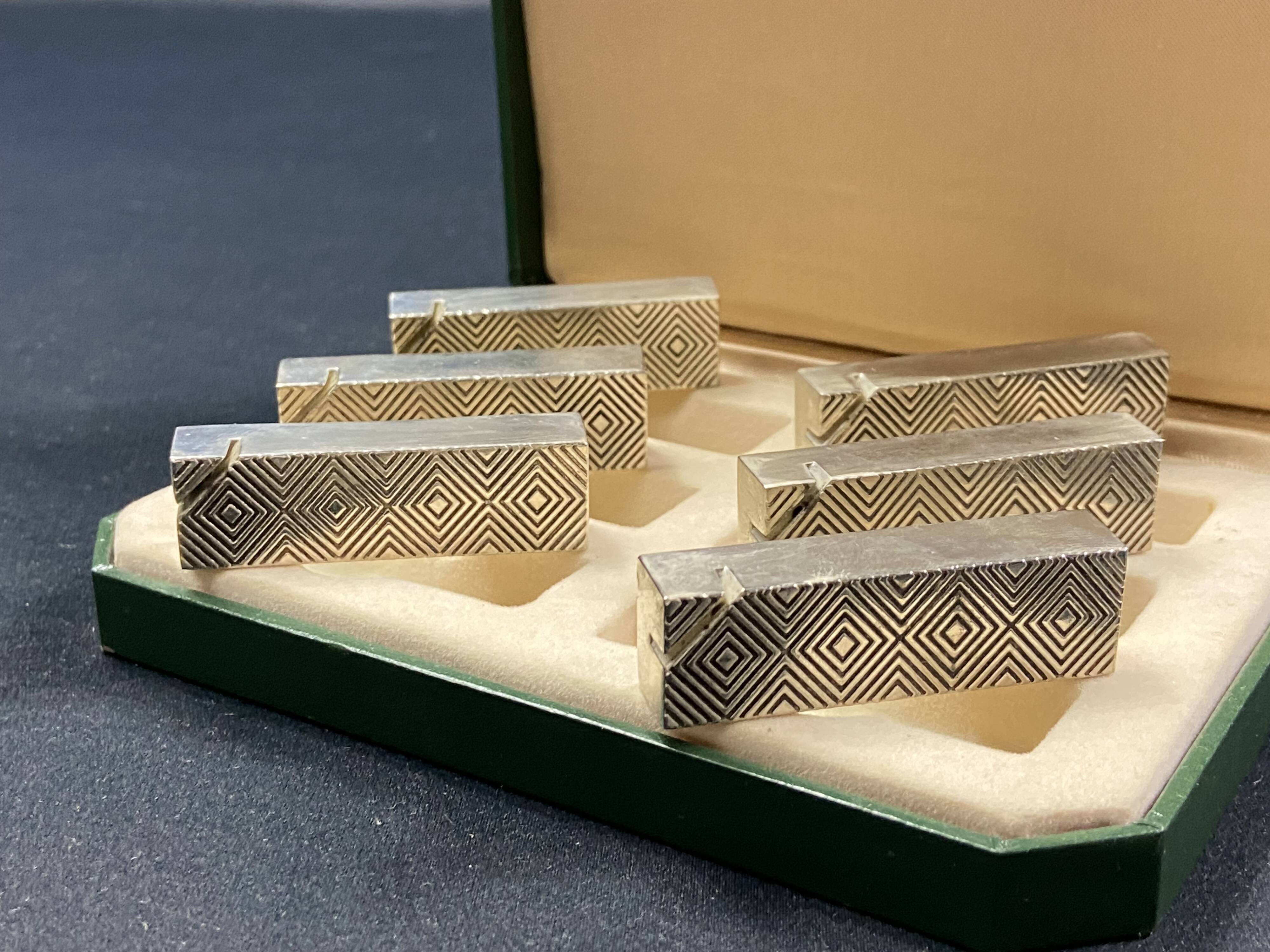 Complete set of 6 vintage metal menu holders 1960-1970