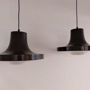 Brown metal pendant lamp with perspex diffuser for ab fagerhult, sweden