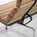 Compact sofa Eames Vitra Alexander Girard Miller stripe fabric