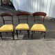 Set of 3 Victorian style chairs – mahogany – yellow velvet seat