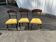 Set of 3 Victorian style chairs – mahogany – yellow velvet seat